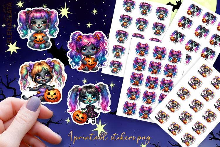 Halloween Stickers, neon cute monster Stickers