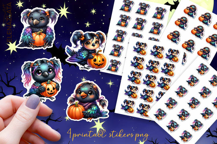 Halloween Stickers, neon cute animals Stickers