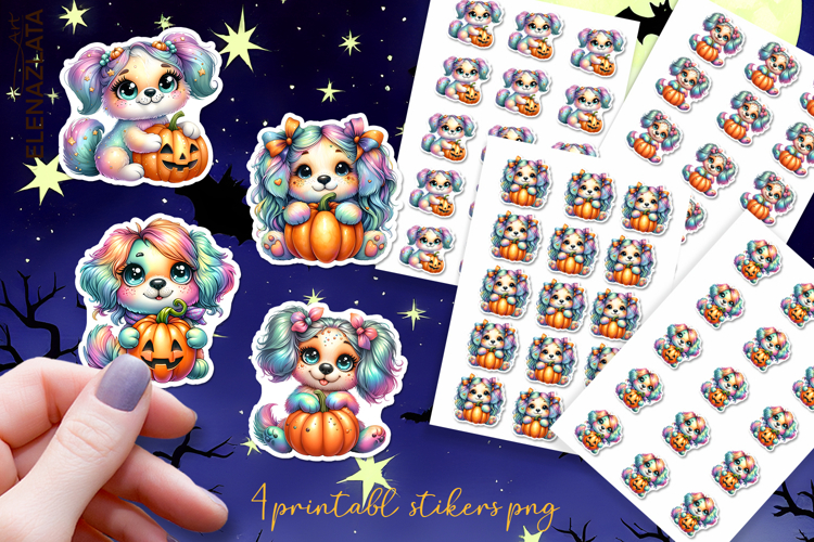 Halloween Stickers, neon cute animals Stickers