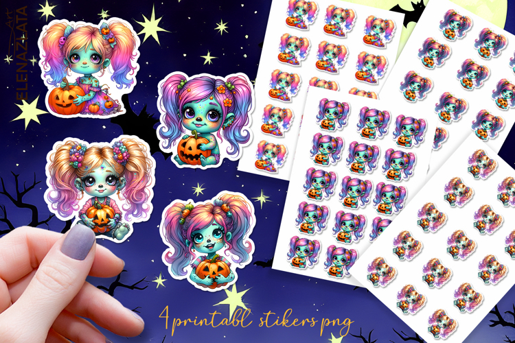 Halloween Stickers, neon cute monster Stickers