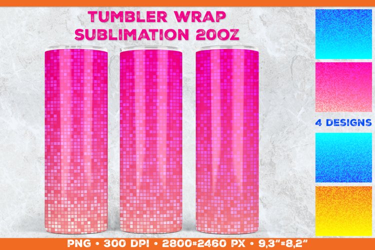 Vibrant Rainbow Mosaic Tumbler Sublimation Design