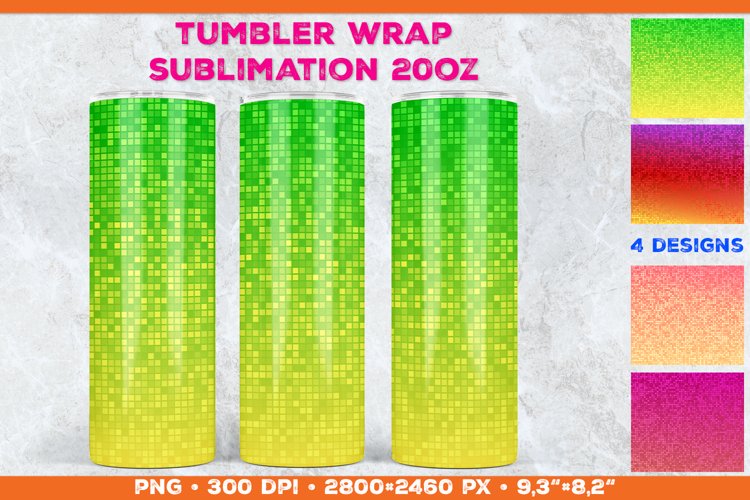 Vibrant Rainbow Mosaic Tumbler Sublimation Design