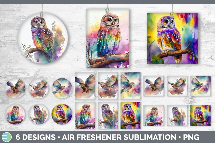 Rainbow Pearlspotted Owl Air Freshener Sublimation Car Fr