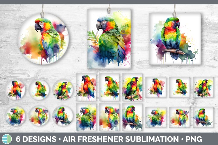 Rainbow Seychelles Parrot Air Freshener Sublimation Car Fr