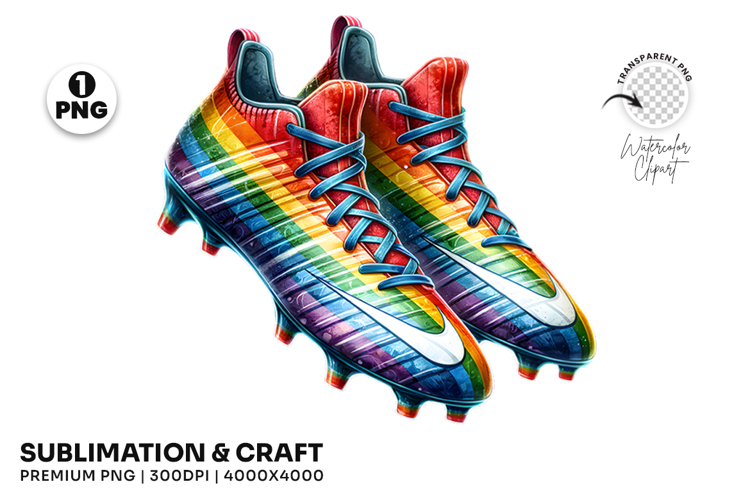 rainbow soccer cleats, colorful football boots, athletic wear design, sports fashion, unique digital art, vibrant sports, paint splash, ink splatter, soccer cleats png, football boots png, sports graphic, soccer sublimation, splash art png, watercolor art
