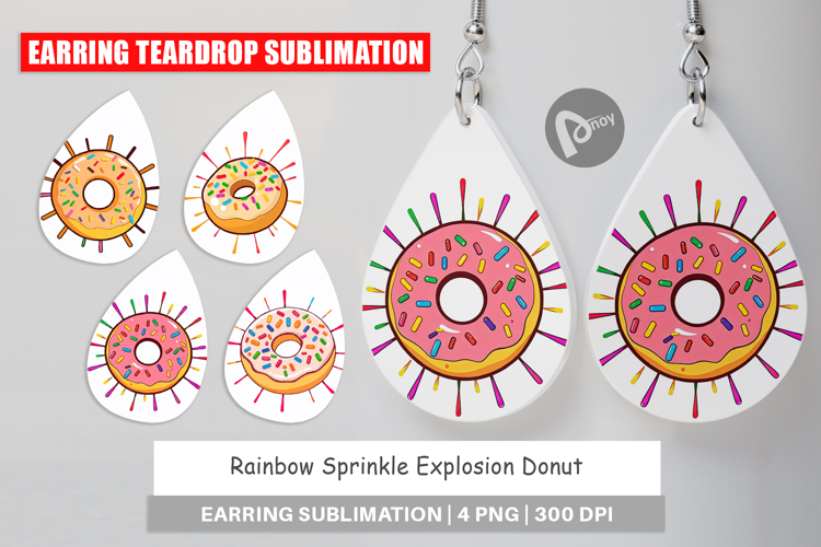 Earring Rainbow Sprinkle Donut