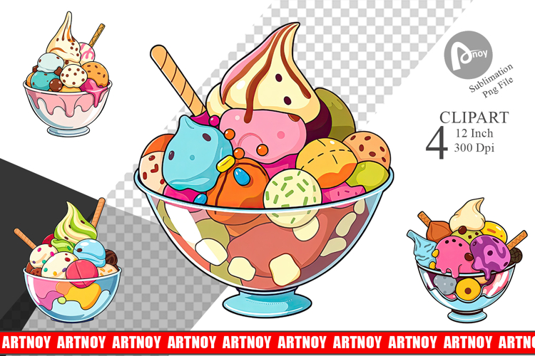 Rainbow Ice Cream Clipart