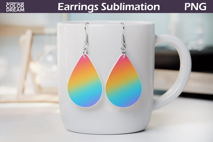 Rainbow Gradient Teardrop Earrings | Iridescent Earrings