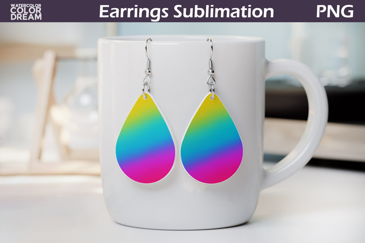 Rainbow Gradient Teardrop Earrings | Iridescent Earrings