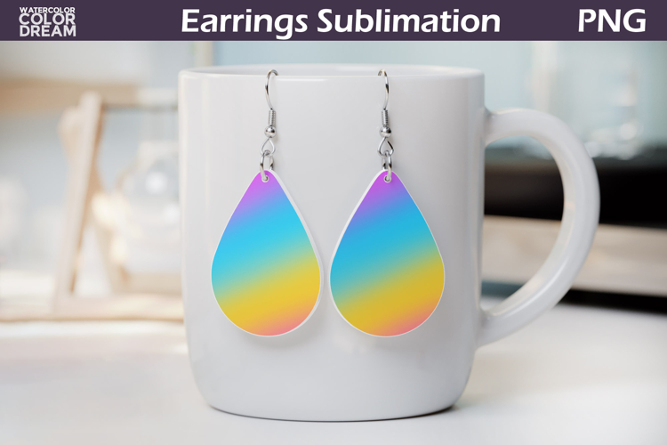 Rainbow Gradient Teardrop Earrings | Iridescent Earrings