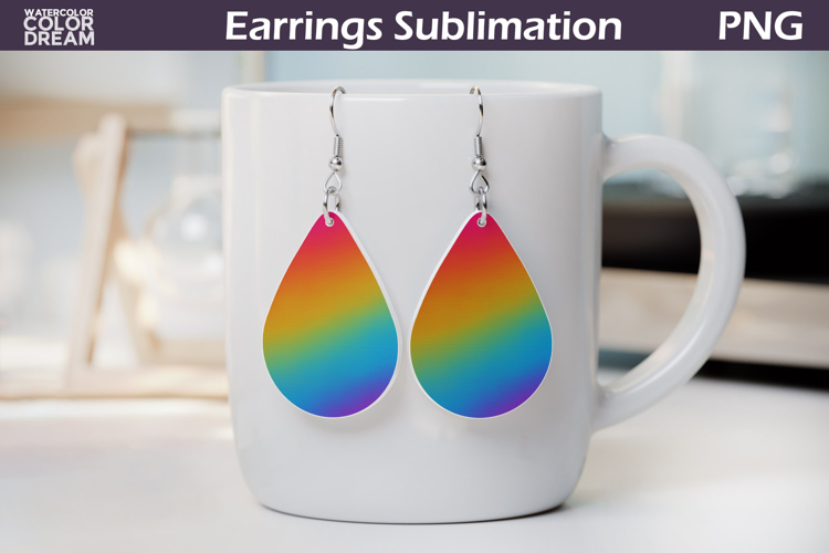 Rainbow Gradient Teardrop Earrings | Iridescent Earrings