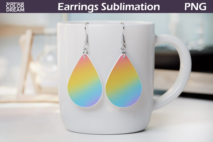 Rainbow Gradient Teardrop Earrings | Iridescent Earrings