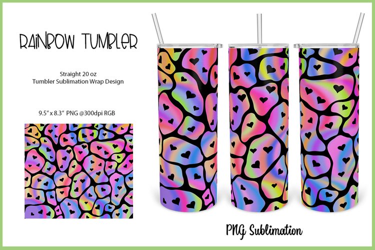 Rainbow Tumbler Sublimation Design
