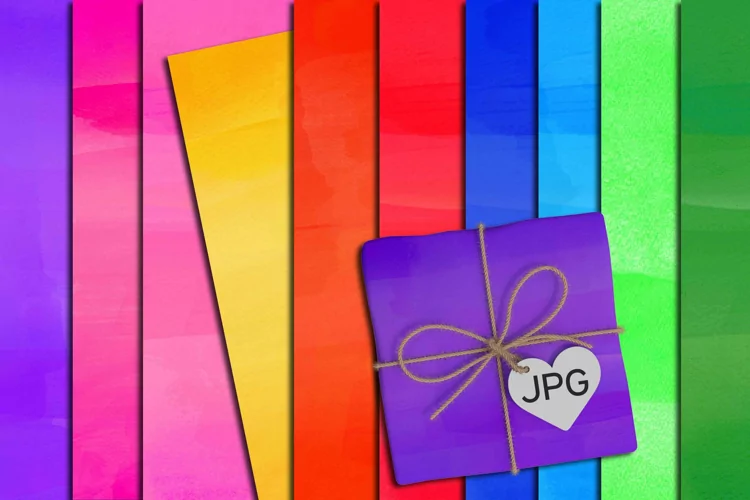 Rainbow colors Watercolor Digital Scrapbook Paper