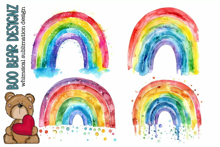 Watercolor Rainbow Clipart