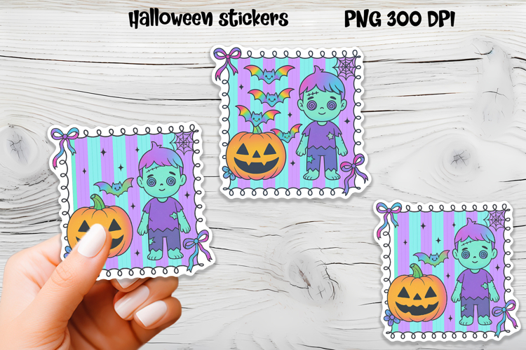 Iridescent Halloween stickers | Printable Halloween sticker