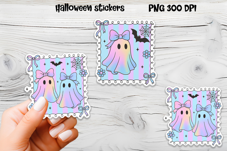 Iridescent Halloween stickers | Printable Halloween sticker