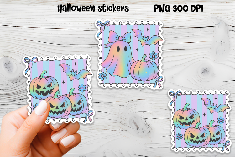 Iridescent Halloween stickers | Printable Halloween sticker