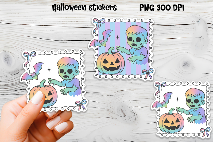 Iridescent Halloween stickers | Printable Halloween sticker
