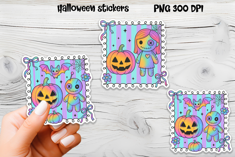 Iridescent Halloween stickers | Printable Halloween sticker