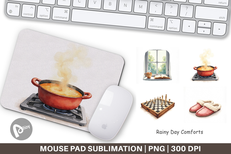 Mouse Pad Cozy Rainy Day
