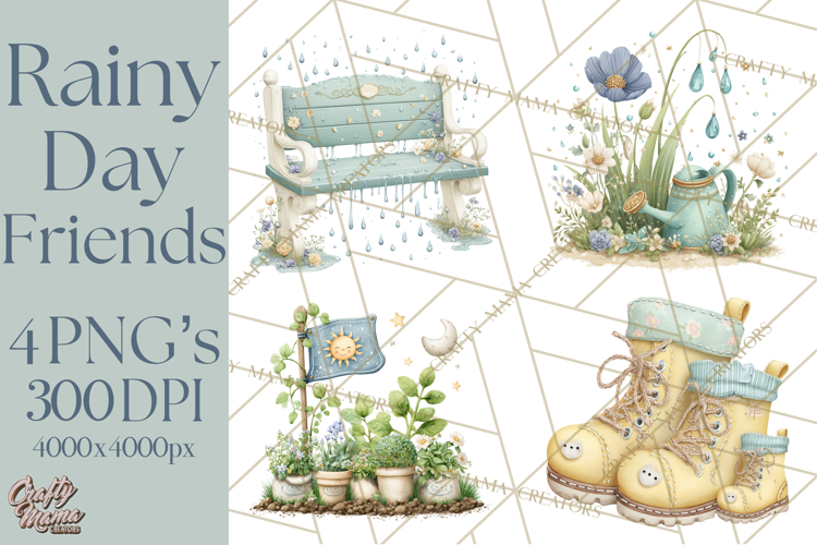 Rainy Day Clipart, Spring Rain Mini World PNG, Tiny Animal