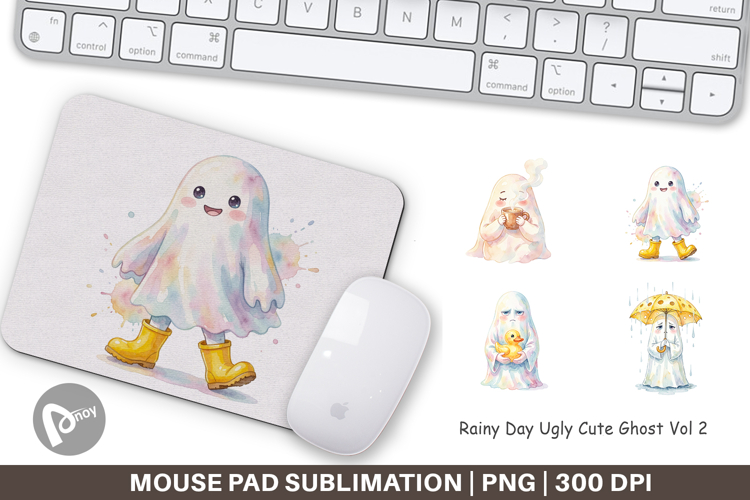 Rainy Day Ugly Ghost Mouse Pad