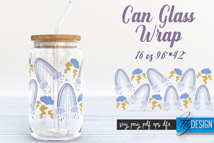 Can Glass Wrap Rainbow SVG | Rainbow SVG Design | Template example image 1