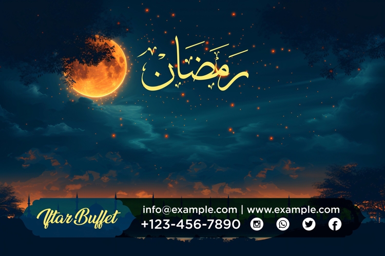 Ramadan Iftar Buffet Banner Design Template example image 1