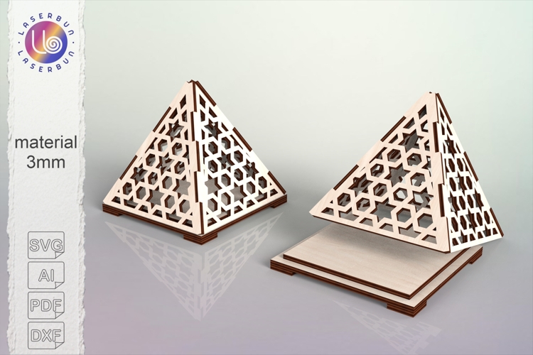 Ramadan Pyramid Incense Holder SVG Laser Cut