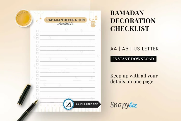 Ramadan Decoration Checklist