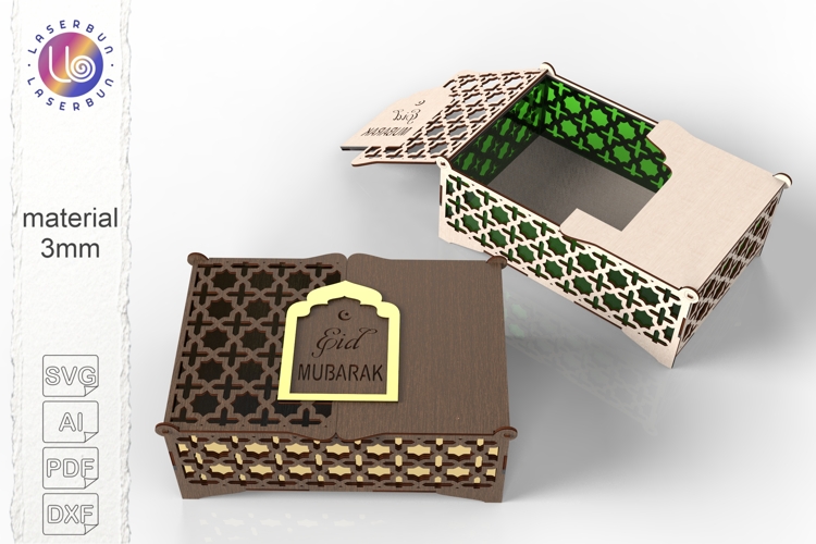 Ramadan Eid Laser Cut Gift Box SVG
