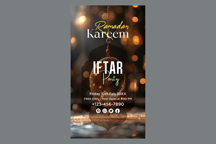 Ramadan Iftar Party Poster Design Template