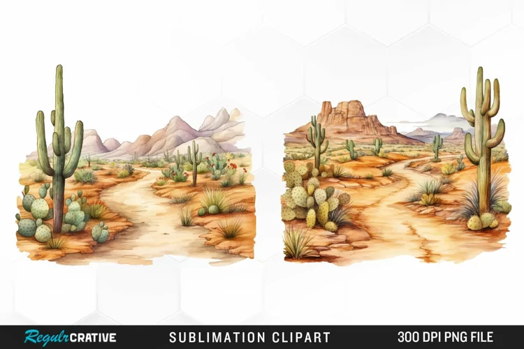Watercolor Ranch Landscapes Sublimation PNG