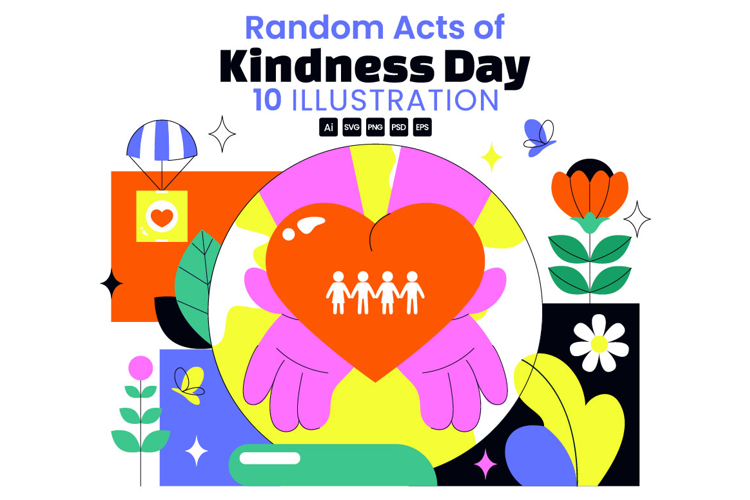 10 Random Acts of Kindness Day Illustration