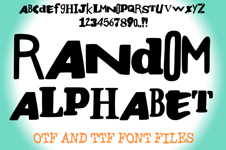 Random Alphabet Ransom Note Letters ABC Text Font Hand Drawn