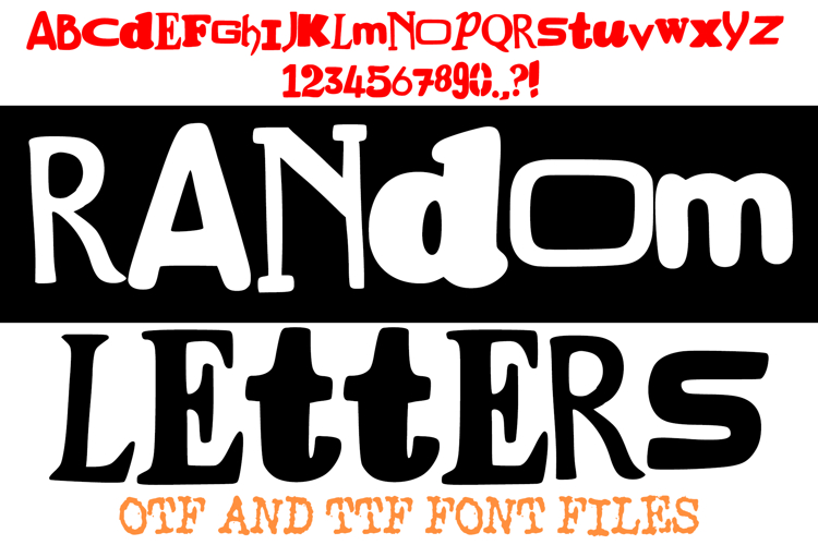 Random Letters Ransom Note Alphabet ABC Text Font Hand Drawn