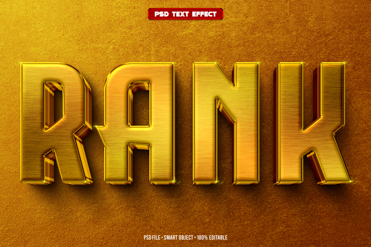 Rank 3D editable text effect