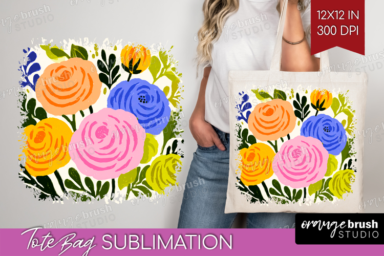 Ranunculus Modern Floral Tote Bag Sping Flower Tote Bag PNG