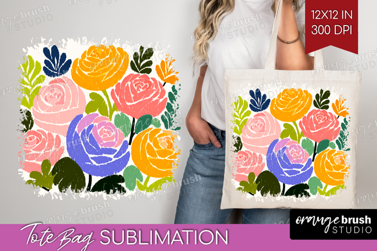 Ranunculus Modern Floral Tote Bag Sping Flower Tote Bag PNG