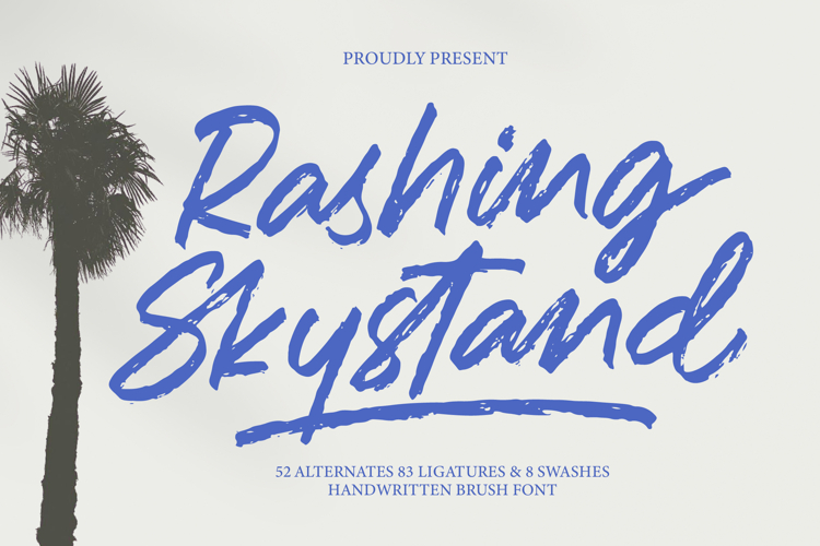 Rashing Skystand Handwritten Brush Font example image 1