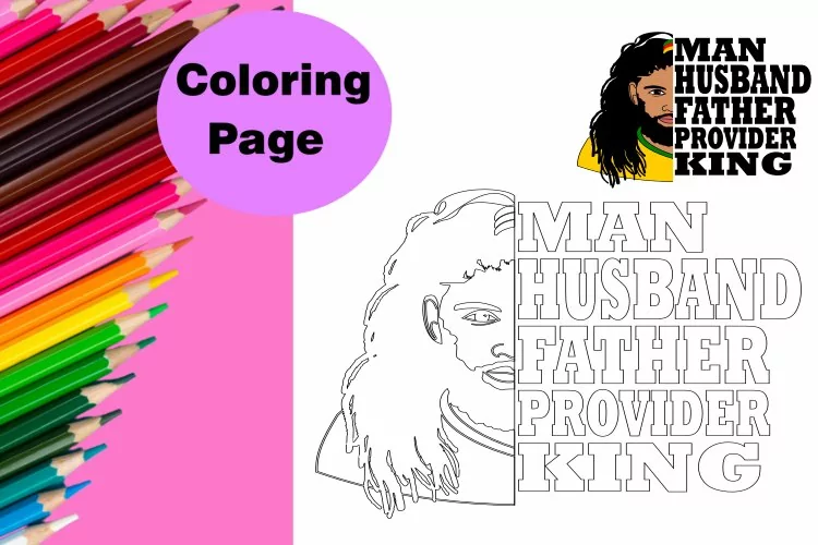 Afro Rasta Man Father African American Coloring Page