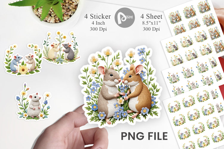 Rat Embroidery Sticker