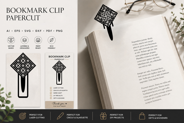 Rattan Clip Bookmark Paper Cut