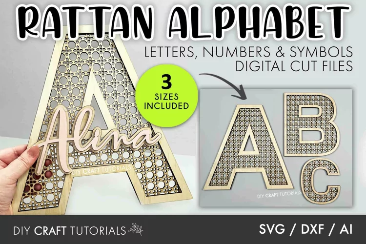 Rattan Monogram Letters SVG
