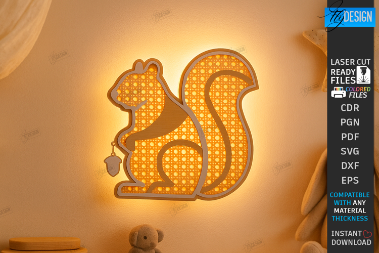 Rattan Night Light Laser Cut | Nursery Luminous Wall Décor