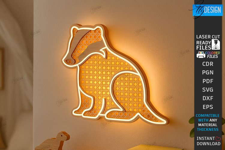 Rattan Night Light Laser Cut | Nursery Luminous Wall Décor