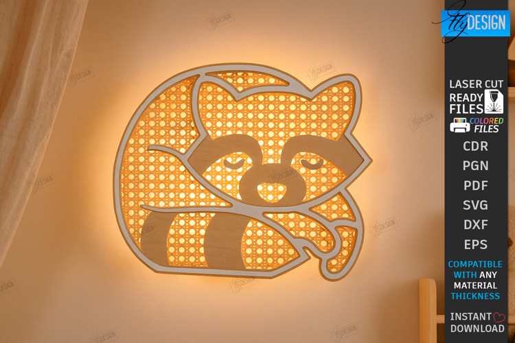 Rattan Night Light Laser Cut | Nursery Luminous Wall Décor