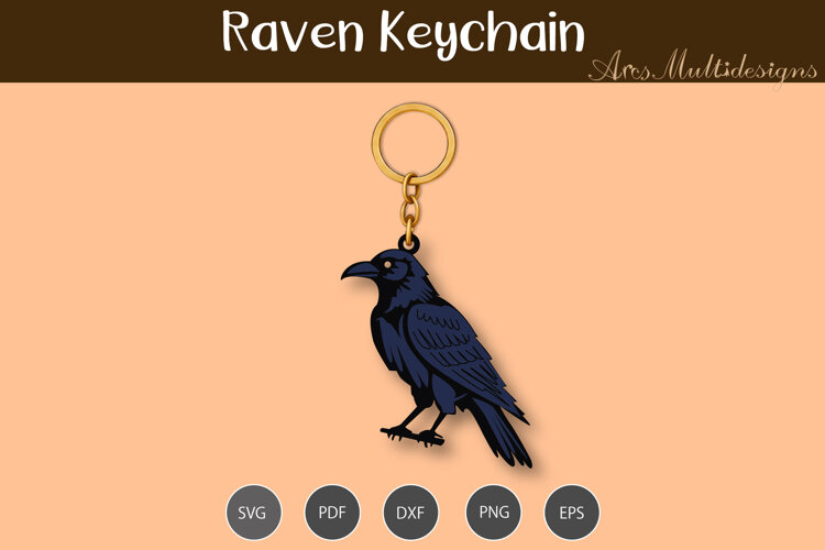 Raven Keychain SVG example image 1