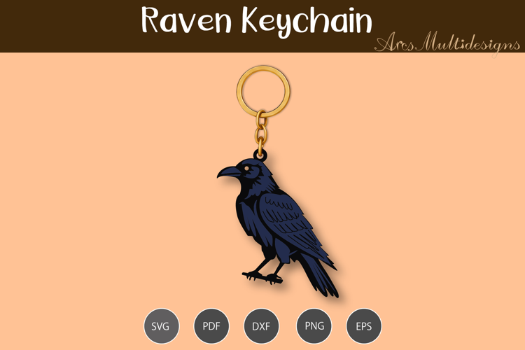 Raven Keychain SVG